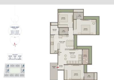 Image of 1827 Sq.ft 3 BHK Apartment / Flat for sale in The Planet By Venus, Shela, Ahmedabad for Rs. 9999999