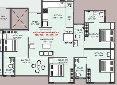 Image of 1682 Sq.ft 4 BHK Apartment / Flat for sale in Sankalp Hilife, Charholi Budruk, Pune for Rs. 10000000