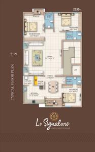 Floor Plan Image of 2255 Sq.ft 3 BHK Apartment / Flat for sale in Banaswadi Bengaluru for Rs. 23000000