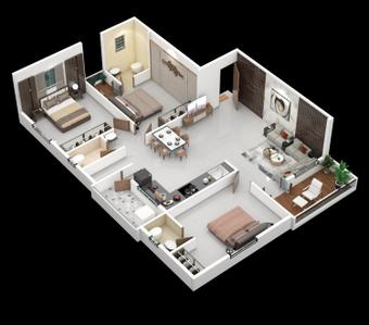 Image of 1675 Sq.ft 3 BHK Apartment / Flat for sale in Pavan Nagar, Nashik for Rs. 9500000