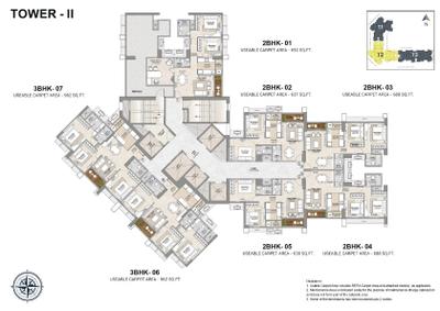 Image of 900 Sq.ft 2 BHK Apartment / Flat for sale in Aveon City, Airoli, Navi Mumbai for Rs. 14500000