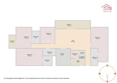Image of 3091 Sq.ft 4 BHK Apartment / Flat for sale in Cooke Town, Bengaluru for Rs. 58000000