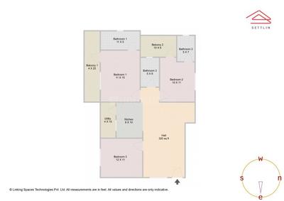 Image of 1420 Sq.ft 3 BHK Apartment / Flat for sale in Ejipura, Bengaluru for Rs. 9800000