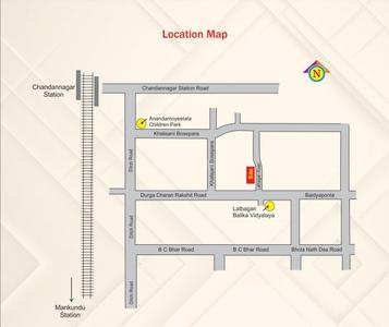 Image of 888 Sq.ft 2 BHK Apartment / Flat for sale in Chandannagar, Hooghly for Rs. 2841600