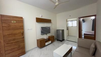 Living Room Image of 700 Sq.ft 1 BHK Apartment / Flat for rent in Nagavara Bengaluru for Rs. 28000