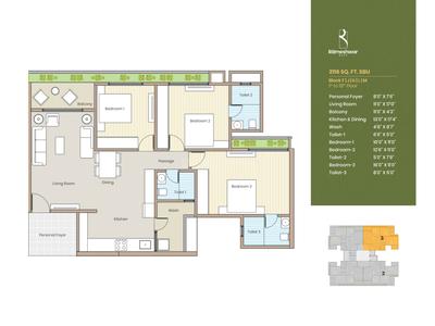 Image of 2116 Sq.ft 3 BHK Apartment / Flat for sale in Rameshwar City, Memnagar, Ahmedabad for Rs. 14500000