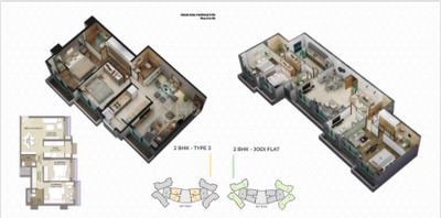 Floor Plan Image of 1150 Sq.ft 2 BHK Apartment / Flat for sale in Sonam Indradhanush, Mira Road East Mira Bhayandar for Rs. 13300000
