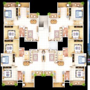 Image of 1250 Sq.ft 3 BHK Apartment / Flat for sale in Rainforce Rajat Plaza, Ghogali, Nagpur for Rs. 5300000