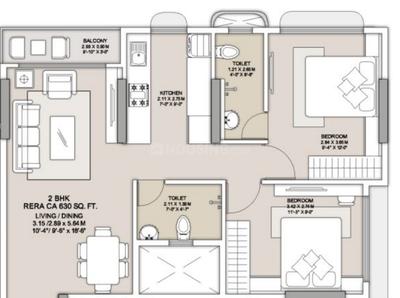 Image of 750 Sq.ft 2 BHK Apartment / Flat for sale in Vighnaharta Enclave, Chembur, Mumbai for Rs. 14000000