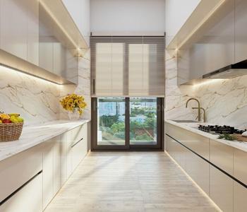 Kitchen Image of 859 Sq.ft 2 BHK Apartment / Flat for sale in Mangeshi Tulip, Kalyan West Kalyan for Rs. 8125000