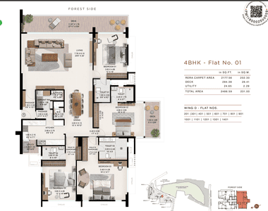 Image of 2600 Sq.ft 4 BHK Apartment / Flat for sale in Nahar Chandi Valley Phase I, Powai, Mumbai for Rs. 89900000