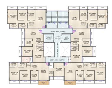 Image of 1190 Sq.ft 2 BHK Apartment / Flat for sale in Krystal 44 West, Seawoods, Navi Mumbai for Rs. 16000000