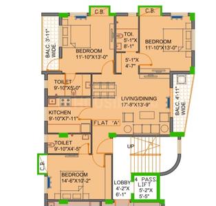 Image of 1600 Sq.ft 3 BHK Apartment / Flat for sale in Bhowanipore, Kolkata for Rs. 24500000