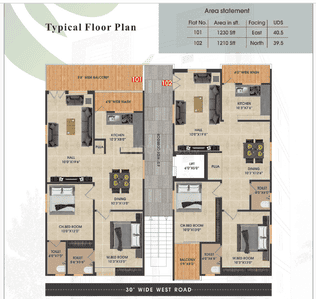 Image of 1230 Sq.ft 2 BHK Apartment / Flat for sale in Pragathi Nagar, Hyderabad for Rs. 7134000
