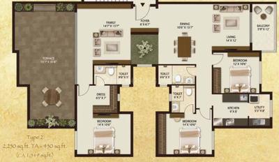 Image of 1746 Sq.ft 3 BHK Apartment / Flat for sale in Legacy Salvador, Yelahanka, Bengaluru for Rs. 26300000