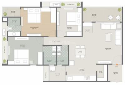 Image of 2376 Sq.ft 3 BHK Apartment / Flat for sale in PDPU Road, Gandhinagar for Rs. 12818000