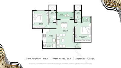 Image of 990 Sq.ft 2 BHK Apartment / Flat for sale in Krisala 41 Zillenia, Punawale, Pune for Rs. 5900000
