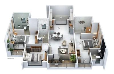 Image of 860 Sq.ft 2 BHK Apartment / Flat for sale in Intofinity Kohinoor Royale Towers, Hinjawadi, Pune for Rs. 9500000