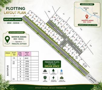 Image of 2000 Sq.ft Residential Plot / Land for sale in Baranga, Cuttack for Rs. 5598000