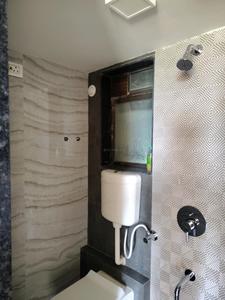 Common Bathroom One Image of 750 Sq.ft 1 BHK Apartment / Flat for rent in Bhakti Park, Kasarvadavali Thane for Rs. 15500