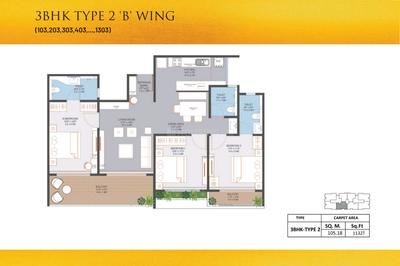 Image of 1663 Sq.ft 3 BHK Apartment / Flat for sale in Karve Nagar, Pune for Rs. 22100000