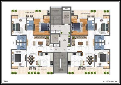 Image of 1950 Sq.ft 3 BHK Apartment / Flat for sale in Singhpura, Zirakpur for Rs. 9775000