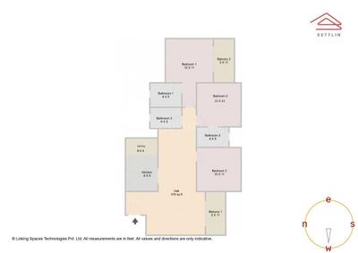 Image of 1490 Sq.ft 3 BHK Apartment / Flat for sale in Address Vijayanagar Eco Village by Address Maker Life Spaces Pvt Ltd, Vijayanagar, Bengaluru for Rs. 18500000