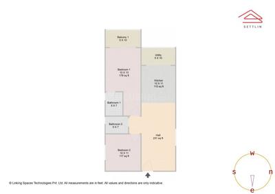 Image of 1086 Sq.ft 2 BHK Apartment / Flat for sale in Kalkere, Bengaluru for Rs. 14600000
