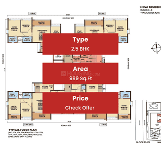 Image of 1136 Sq.ft 2 BHK Apartment / Flat for sale in Magarpatta Nova Residency Wing A To B, Mundhwa, Pune for Rs. 9999000