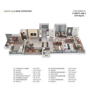 Image of 2046 Sq.ft 4 BHK Apartment / Flat for sale in Twilight, Balewadi, Pune for Rs. 25000000