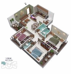 Image of 1311 Sq.ft 3 BHK Apartment / Flat for sale in Manish Nagar, Nagpur for Rs. 6800000