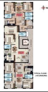 Floor Plan Image of 1160 Sq.ft 3 BHK Apartment / Flat for sale in Adambakkam Chennai for Rs. 11890000