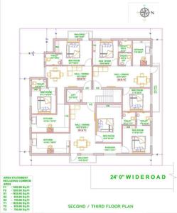 Floor Plan Image of 780 Sq.ft 2 BHK Apartment / Flat for sale in Mugalivakkam Chennai for Rs. 6440000