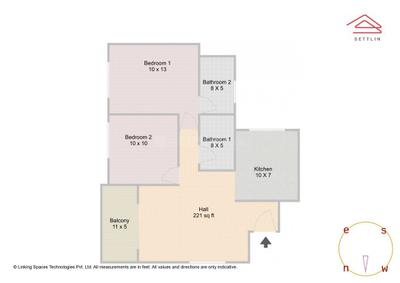 Image of 925 Sq.ft 2 BHK Apartment / Flat for sale in Adarsh Tropica Phase 1 by Adarsh Developers, Choodasandra, Bengaluru for Rs. 11600000