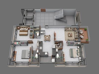Image of 1860 Sq.ft 3 BHK Apartment / Flat for sale in Althan, Surat for Rs. 8483000