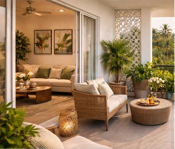 Balcony Image of 1250 Sq.ft 2 BHK Apartment / Flat for sale in Tivim Goa for Rs. 7500000
