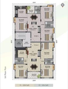 Image of 1226 Sq.ft 3 BHK Apartment / Flat for sale in Porur, Chennai for Rs. 10300000