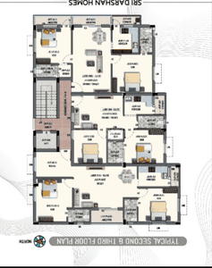 Floor Plan Image of 1485 Sq.ft 3 BHK Apartment / Flat for sale in Velachery Chennai for Rs. 14850000