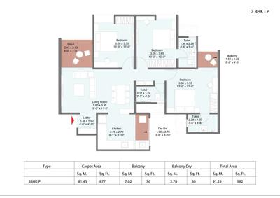 Image of 870 Sq.ft 2 BHK Apartment / Flat for sale in Yashada EVO, Punawale, Pune for Rs. 9000000
