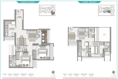 Image of 685 Sq.ft 1 BHK Apartment / Flat for sale in Tharwani Pristinea, Kharghar, Navi Mumbai for Rs. 6399000