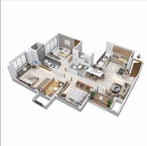 Image of 1197 Sq.ft 2 BHK Apartment / Flat for sale in Cielo by VTP Luxe, Bavdhan, Pune for Rs. 10300000