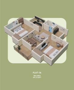Image of 898 Sq.ft 2 BHK Apartment / Flat for sale in Lal Ganesh, Guwahati for Rs. 4391000