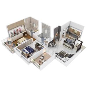 Image of 1089 Sq.ft 2 BHK Apartment / Flat for sale in Krisala 41 Elite Building B, Tathawade, Pune for Rs. 6100000