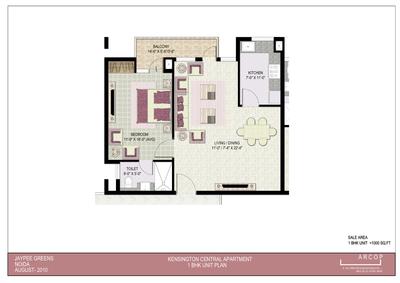 Image of 545 Sq.ft 1 BHK Apartment / Flat for sale in Jaypee Kensington Boulevard, Sector 131, Noida for Rs. 5500000