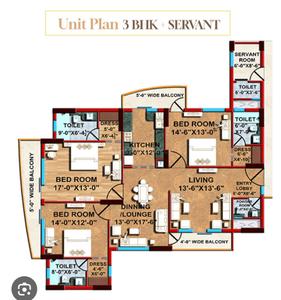 Image of 1911 Sq.ft 3 BHK Apartment / Flat for sale in Ekana Ontario R3, Gomti Nagar, Lucknow for Rs. 42500000