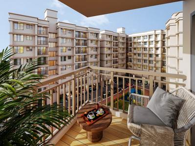 Balcony Image of 545 Sq.ft 1 BHK Apartment / Flat for sale in Shree Galaxy Vrundavan, Vangani Thane for Rs. 1550000