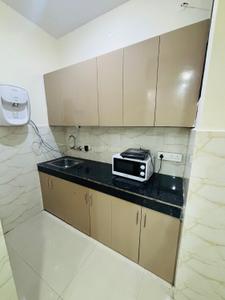 Kitchen Image of 550 Sq.ft 1 BHK Independent House for rent in Ambience Lagoon, DLF Phase 3 Gurgaon for Rs. 32000