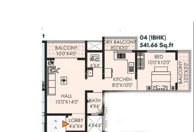 Image of 744 Sq.ft 1 BHK Apartment / Flat for sale in Darsheel Laxmi Greens, Ambegaon Budruk, Pune for Rs. 4750000