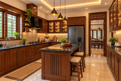 Kitchen Image of 1500 Sq.ft 3 BHK Independent House for sale in Guruvayur Thrissur for Rs. 8600000