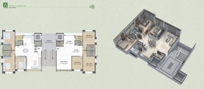 Image of 2000 Sq.ft 3 BHK Apartment / Flat for sale in Purva Green Palm, Pal, Surat for Rs. 11100000